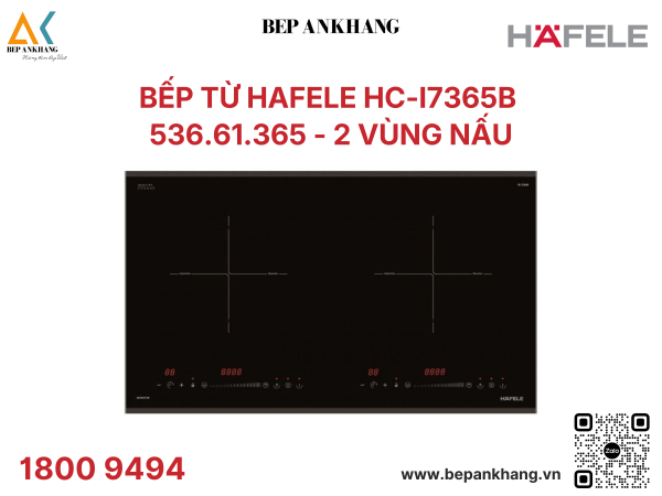 Bếp từ 2 vùng nấu Hafele HC-I7365B 536.61.365 - Xuất xứ: Malaysia
